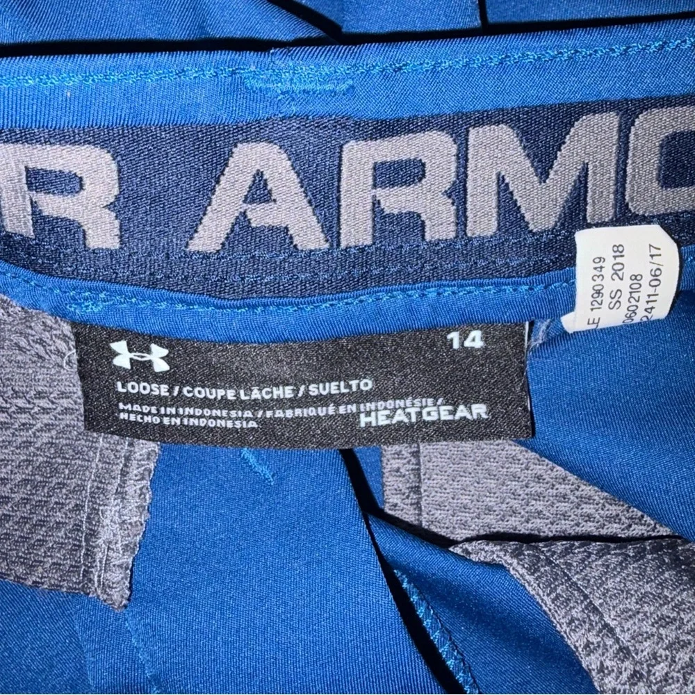 Under Amour Kids Boys Blue Shorts Golf Flat Front Size 14‎